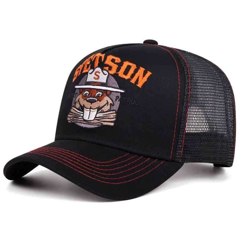 2025 Fashion Cartoon New Truck Hat STETSON Groundhog Net Hat Street Hip Hop Hat Outdoor Sports Sunshade Hat Baseball Hat Unisex