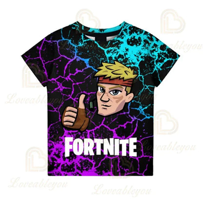 Fortnite Victory Royale Ninja Fashion 3D-T-Shirts, Sommer-Kurzarm, Kinderkleidung, Cartoon-Print, Babykleidung, Kinder-T-Shirt
