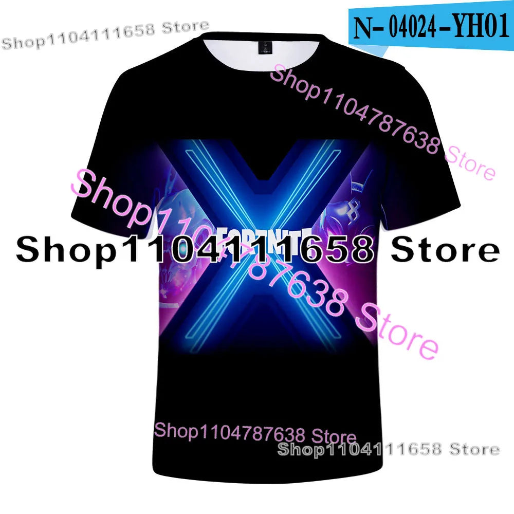 T-shirt de verão Raven Ultima Knight F-Fortnite, t-shirt masculina com estampado 3D Banana Peely, tops de jogo Battle Royale, presentes de aniversário