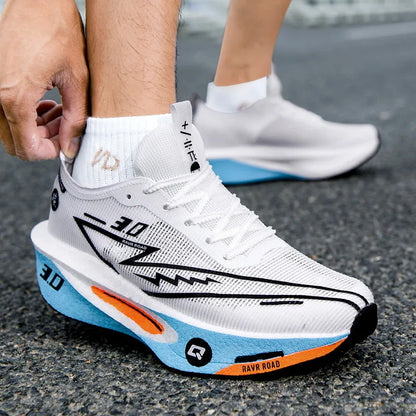 Zapatillas deportivas de carbono para hombre, antideslizantes, acolchadas, cómodas, para carreras, entrenamiento y running; zapatillas de tenis de malla, informales para mujer