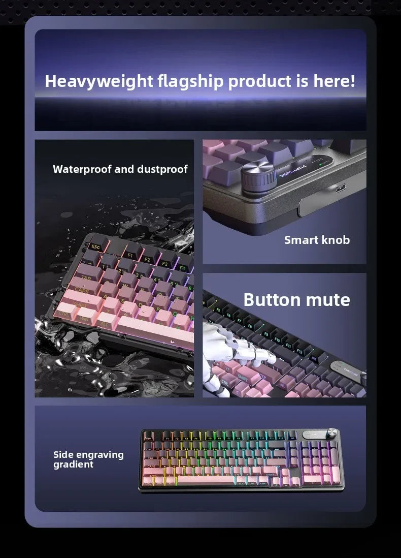Wired Silent Keyboard Gaming Keyboard Magnetic Mechanical Wired for Pro Gaming Rapid Trigg 8000Hz 128K Rate