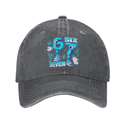 Zabawna czapka z daszkiem „Funny Meme 67 Six Seven 6 7 Italian Brainrot” – czapka baseballowa na słońce i uprawianie sportów na świeżym powietrzu, wykończona w stylu „trucker”, męska, klasyczny design