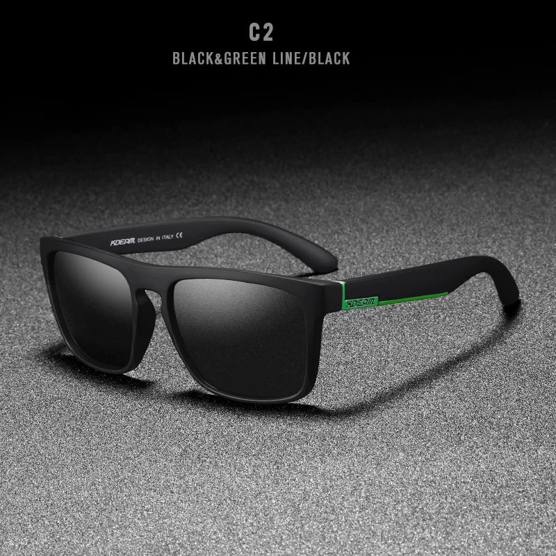 KDEAM Polarized Designer Square Sunglasses Men or Women Elastic Paint Frame Mirror Sun Glasses 17 Colors Available