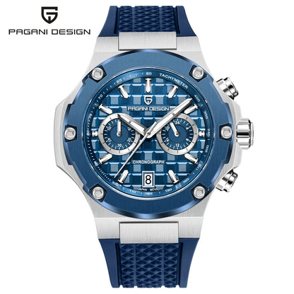 PAGANI DESIGN men’s quartz watches – Luxury sports chronograph, water-resistant, featuring luminescent hands and a sapphire crystal with anti-reflective coating