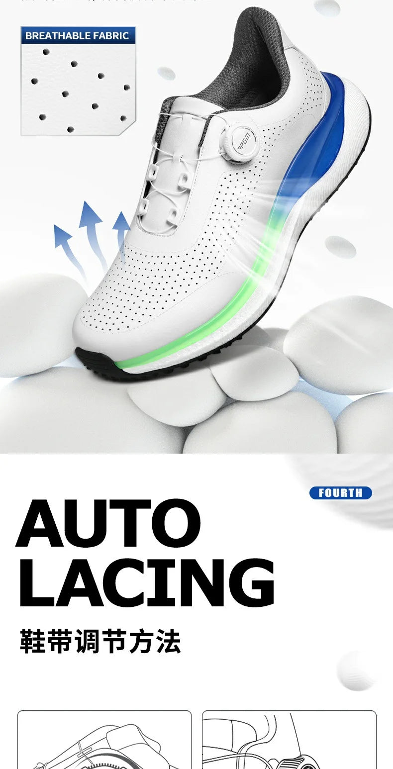 PGM muške sportske tenisice za golf Super Soft Popcorn midsole Knob Lace, protuklizne, prozračne golf cipele