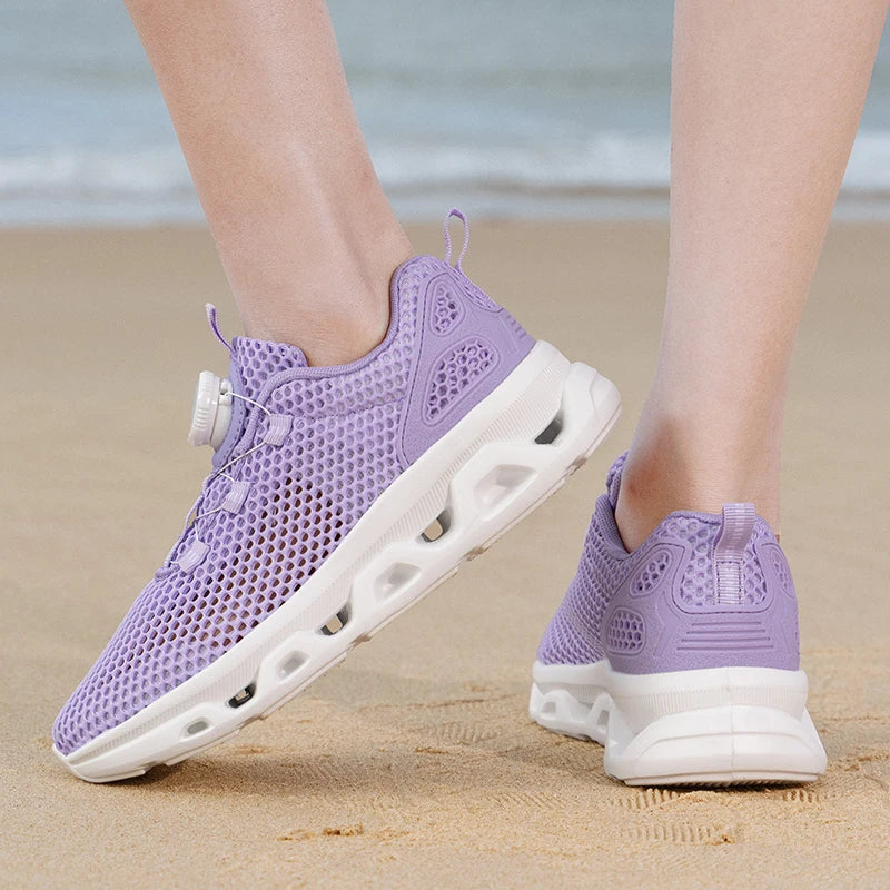 Unisex sneldrogende barefoot-waterschoenen voor watersporten in de buitenlucht, riviertrekking, wandelen langs beekjes, varen; lichtgewicht met draaibare gesp