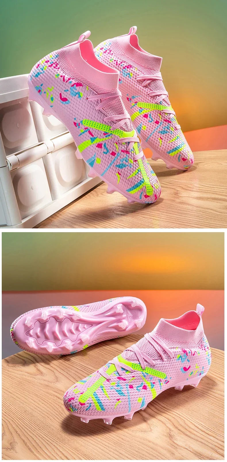 Nouvelles chaussures de football pour hommes, baskets de football pour terrain gazonné, chaussures de football d'extérieur, chaussures d'entraînement professionnelles, chaussures de sport antidérapantes, ultralégères,