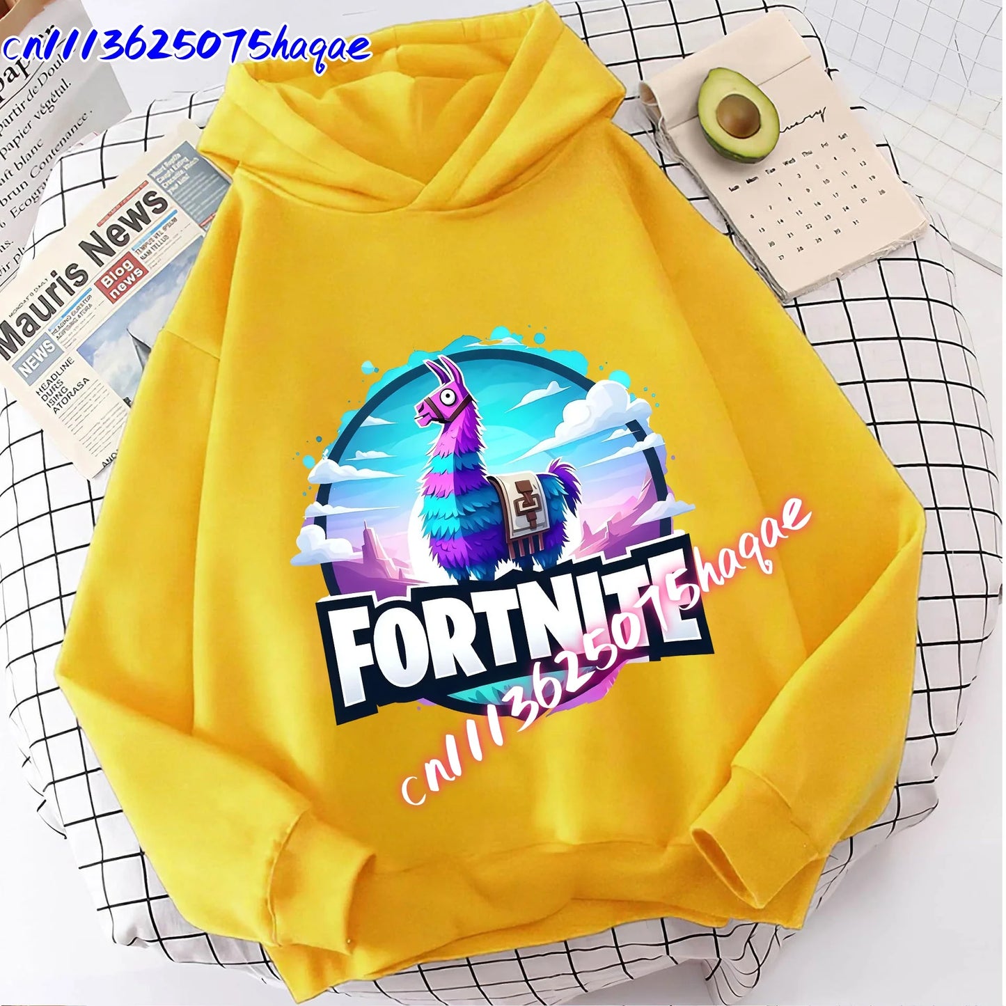 Nowa bluza dziecięca z kapturem Fortnites z nadrukiem postaci z gry, styl kreskówkowy, jesienna odzież casualowa, zimowa bluza dla chłopców