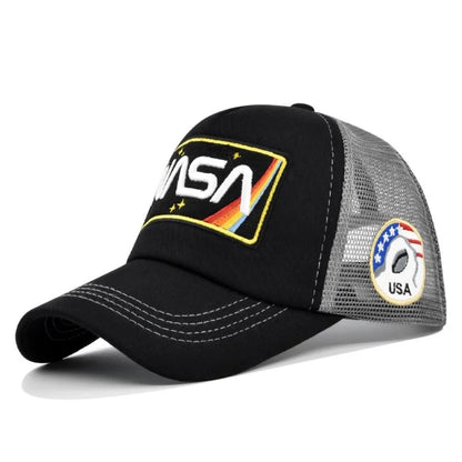 Wysokiej jakości czapka baseballowa 3D z haftem NASA, letnia czapka z siateczki w stylu color block, męska i damska czapka typu duckbill do noszenia na co dzień na świeżym powietrzu