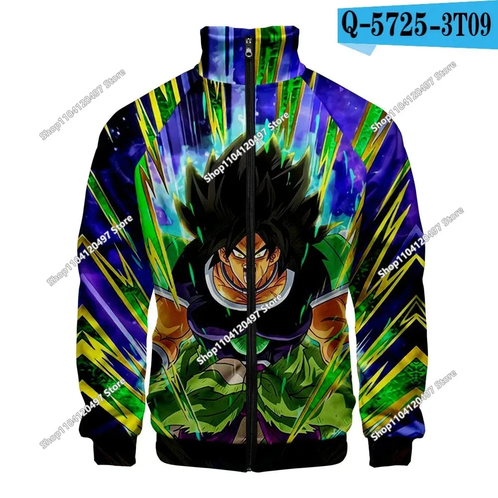 Anime Goku Dragon Ball Jacket Men Women Harajuku Hip Hop Japanese Zip Up Hoodies Goku Clothes Stand Collar Sweatshirt, Produit gaming premium Fraquane