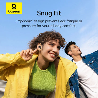 Baseus Bass BD1 Wireless Bluetooth 5.4 Earbuds – Mini Bean TWS Earphones, 35H Playtime, IP55 Waterproof Sports Headphones with Deep Bass & Low Latency