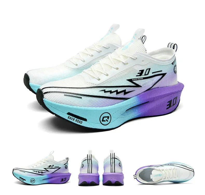 Zapatillas deportivas de carbono para hombre, antideslizantes, acolchadas, cómodas, para carreras, entrenamiento y running; zapatillas de tenis de malla, informales para mujer