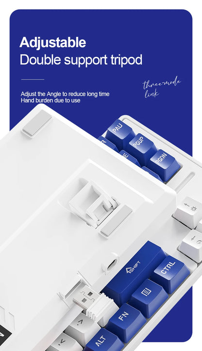 SMAILWOLF MK87 teclado mecânico sem fios Bluetooth para e-sports, com teclas completas, hot-swap e personalização