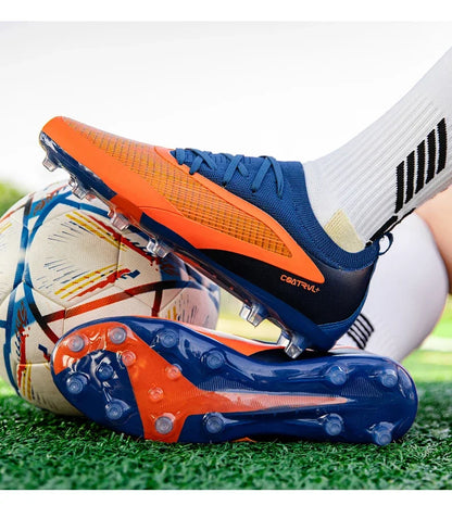 Nuove scarpe da calcio da uomo per esterno con tacchetti, traspiranti, antiscivolo, per adulti, scarpe sportive da calcio con tacchetti lunghi per allenamento, ragazzi e partite, confortevoli