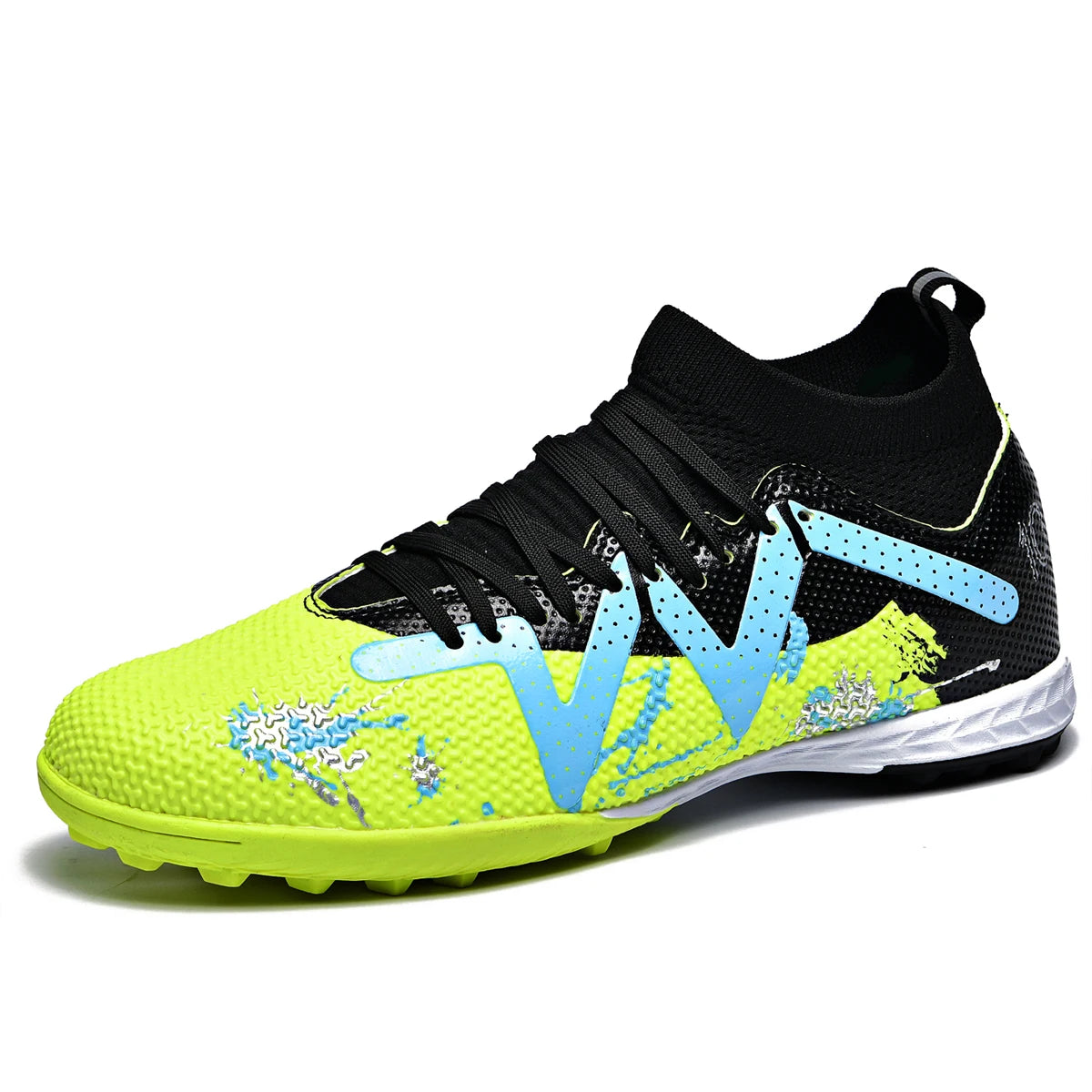 TF Turf Soccer Shoes PU Fabric Breathable Upper Rubber Sole Wear-Resistant Anti-Slip Men Women Kids Youth Training Sneakers