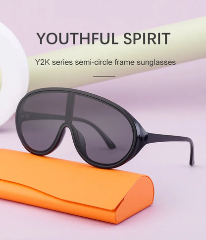 Trendy Oversized One Piece Sunglasses Women Men 2026 Luxury Brand Designer Sun Glasses Fashion Shield Shades Big Frame Eyewear
