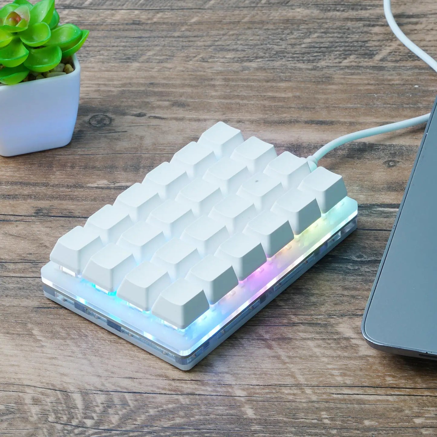 Mini-USB Custom Mechanische Tastatur mit 24 Tasten, Schwarz/Weiß, Gaming-Tastatur, Sayo-Gerät, programmierbares Shortcut-Keypad mit Makrotasten