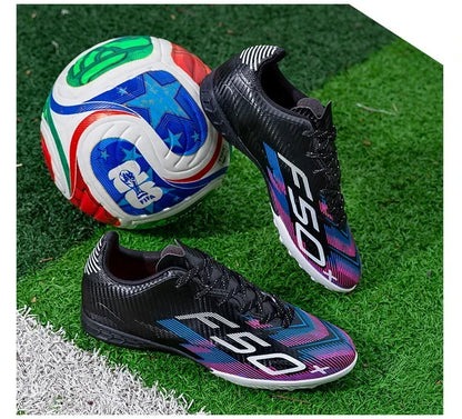 Nouvelles chaussures de football pour hommes, chaussures d'entraînement, baskets de match, chaussures de football pour terrain en herbe, chaussures de sport professionnelles antidérapantes, ultra-légères, unisexes.