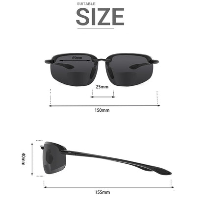 MAXJULI Bifocal Sunglasses for Women Men,TR90 Frame Ultra Lightweight and Sun Reading UV Protection 8001