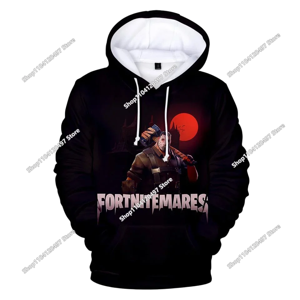 Fortnite 2024 Kinder-Sweatshirt mit digitalem 3D-Druck, Hoodie als Pullover-Jacke für Herren und Damen, langärmelig, Kindergeschenk