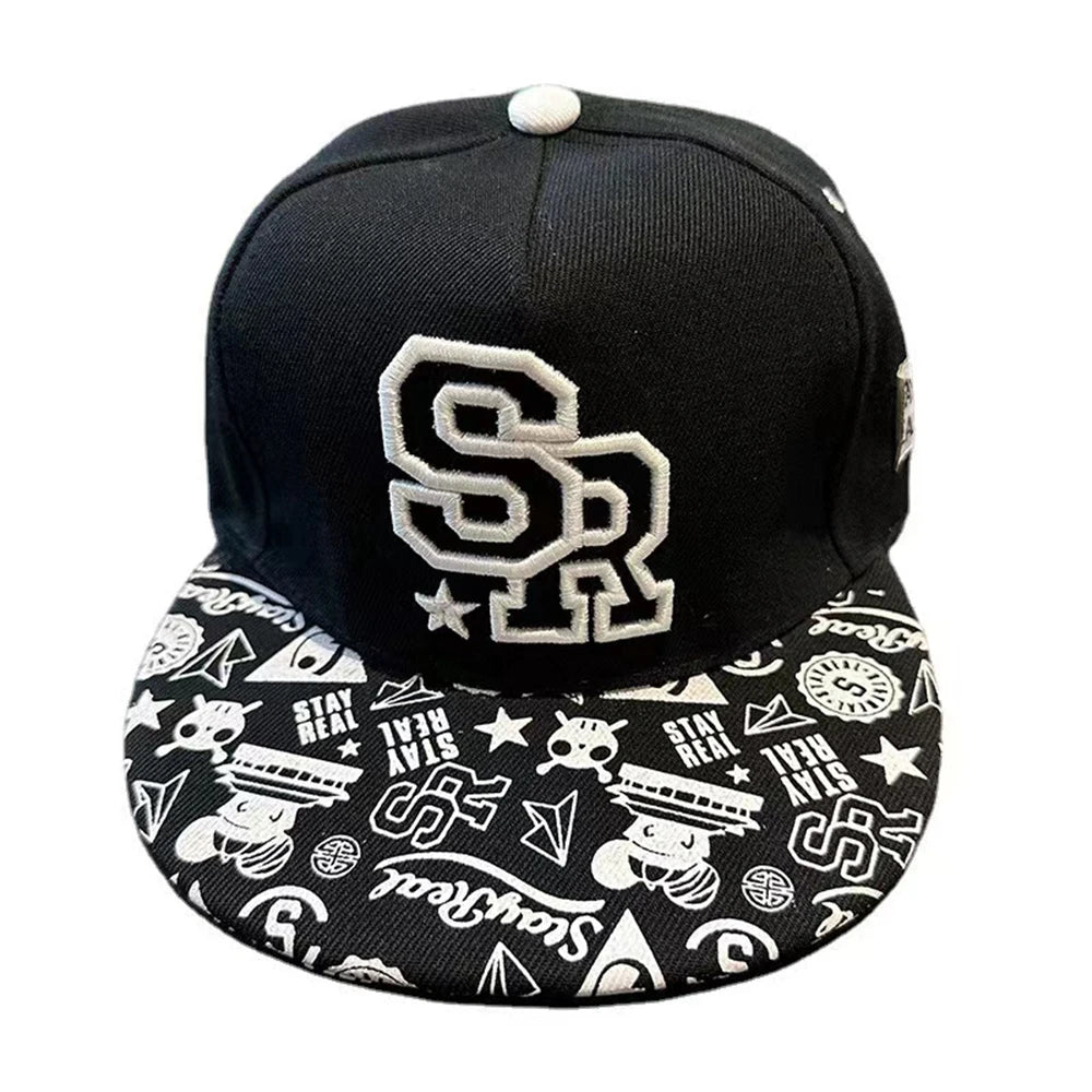 Men's Letter Embroidery All-match Flat Brim Baseball Cap Ladies Summer Hip Hop Hats Outdoor Shade Adjustable Casual Peaked Caps