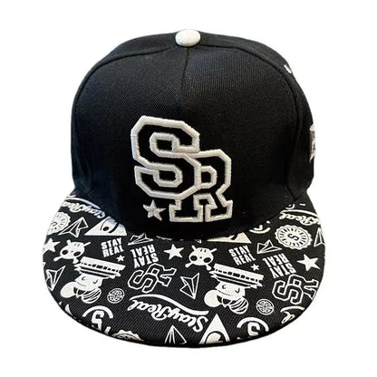 Men's Letter Embroidery All-match Flat Brim Baseball Cap Ladies Summer Hip Hop Hats Outdoor Shade Adjustable Casual Peaked Caps