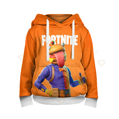 Sweatshirt com Capuz Fortnite Cool Heroes para Rapaz, Estilo Cosplay, Casaco Infantil com Desenho Animado para Primavera e Outono