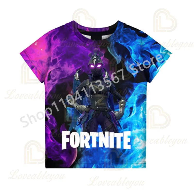 Youth F-Fortnited T-Shirt Battle Game Adults Short Sleeve Summer Tees for Teen Boys and Girls