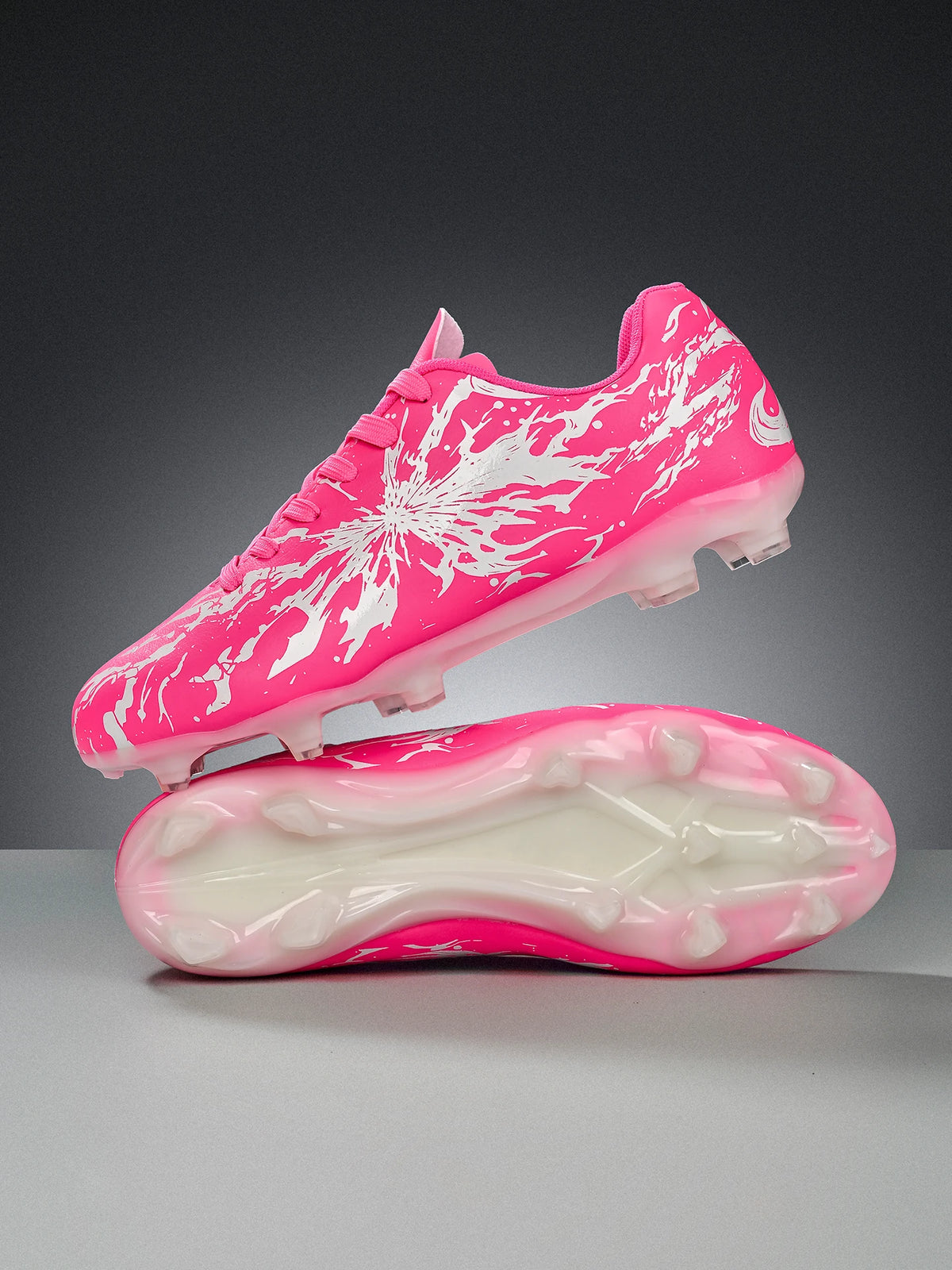 Chaussures de football pour hommes AG/FG pour terrain ferme, crampons en caoutchouc antidérapants, respirantes en PU, pour adultes, pour la pratique et la compétition de football en extérieur.