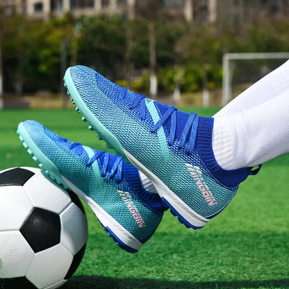 Men Turf Soccer Shoes Cleats Professional Football Boots Breathable Mesh Youth Soccer Anti Skid Male Sneakers Society Chuteira