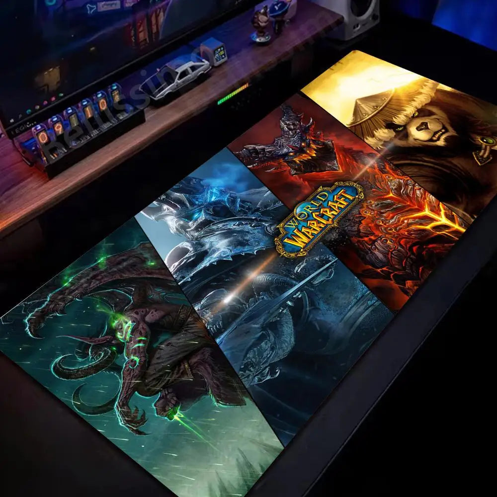 Natural Horde Alliance Mauspad aus Gummi, groß, für Computer-Schreibtisch, Tastaturmatte, HD, World of Warcraft Gaming-Mauspad mit Speed-Lock-Kante