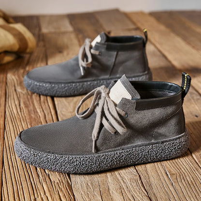 Luxury Brand Men Suede Leather Casual Shoes Genuine Leather Natural Handmade Anti-Skid Design Spring Autumn