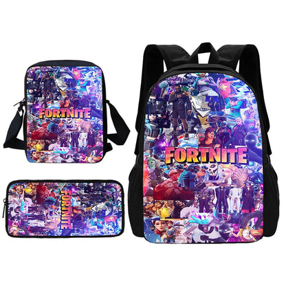 Child School Backpack with Shoulder Bag and Pencil Case School Bags for Hot Game Design Fortnite Boys and Girls Best Gift