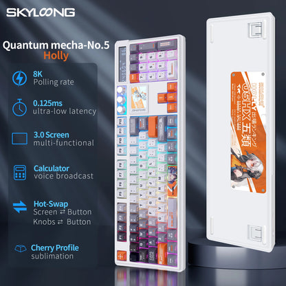 Teclado Mecânico Sem Fios SKYLOONG GK104 Pro 100% Personalizado com Switch Hot-Swap de Baixo Ruído para PC Gaming e Acessórios de Escritório