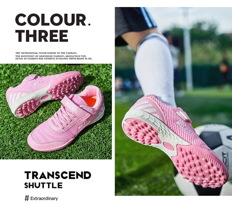 Stylish and Comfortable Boys' and Girls' Training Game Sneakers for Indoor and Outdoor Lawn, Youth Student Soccer Shoes Sizes 29-39