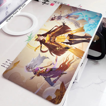 Podkładka pod mysz Amaterasu Kiriko Overwatch, mata na biurko z podkładką, akcesoria gamingowe Prime Gaming, XXL mata pod klawiaturę i podkładka ochronna