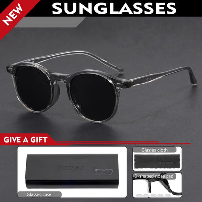 GENEVIEVE Simple Geometric Round Frame Design Women Men Polarized Sunglasses UV Protection Customizable Prescription 1080