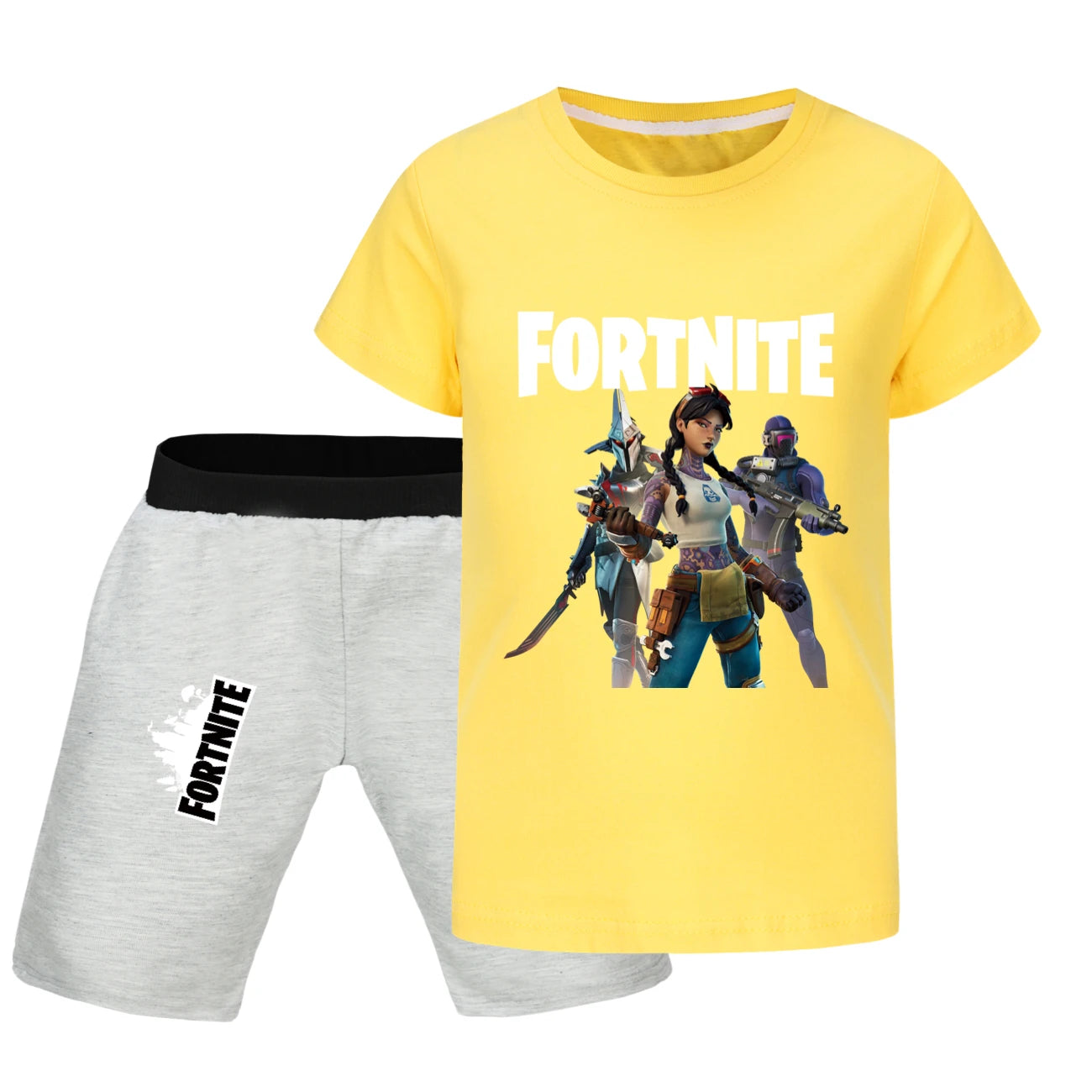 Fortnite Summer Kids Cartoon T-shirts Shorts Two-piece Set Baby Boys Tracksuit Girls Outfits505