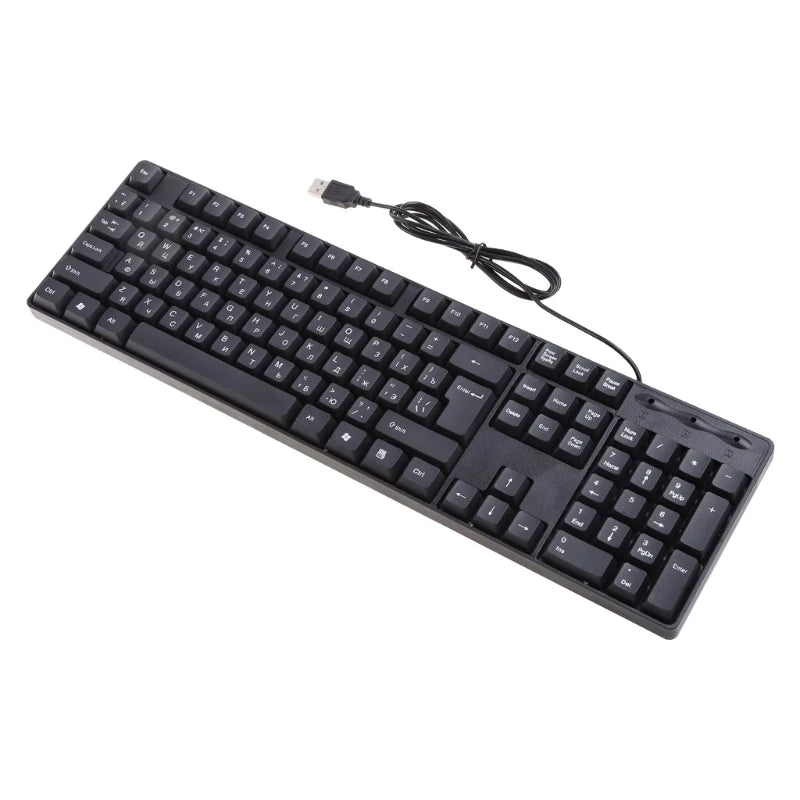 Ergonomische USB-PC-Computertastatur, russische Tastatur / englische Tastatur, Dropshipping