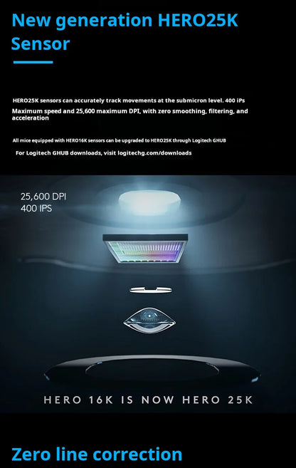 Ratón gaming con cable Logitech G502 HERO de alto rendimiento, sensor HERO 25K, 25,600 DPI, RGB, pesos ajustables, 11 botones, ratón para PC/Mac