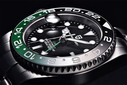 Relógio PAGANI DESIGN 40MM GMT para Homem, Luxo, Safira AR, Mecânico, Luneta em Cerâmica, Automático, 100M à Prova de Água, Relógio para Oferta