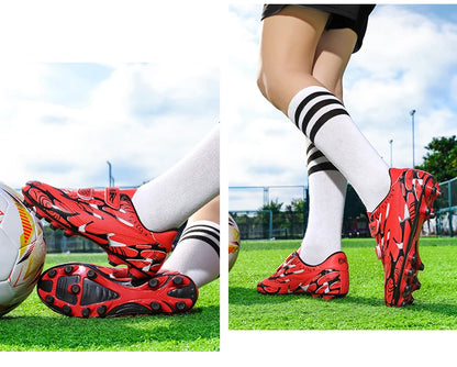 Zapatillas de fútbol infantiles para colegio, botas de fútbol profesionales con tacos para césped, calzado deportivo de entrenamiento para niños, botas de futsal y fútbol outdoor 28-38