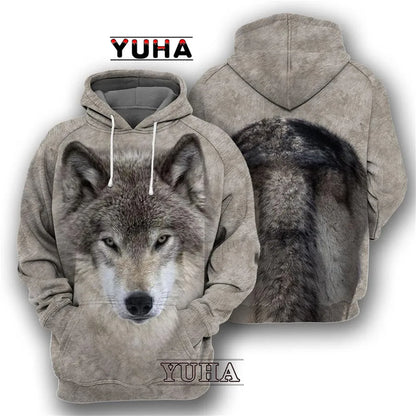 Felpa con cappuccio e felpa da uomo unisex casual autunnale New Wolf Tattoo Vegvisir nero bianco 3D con stampa integrale