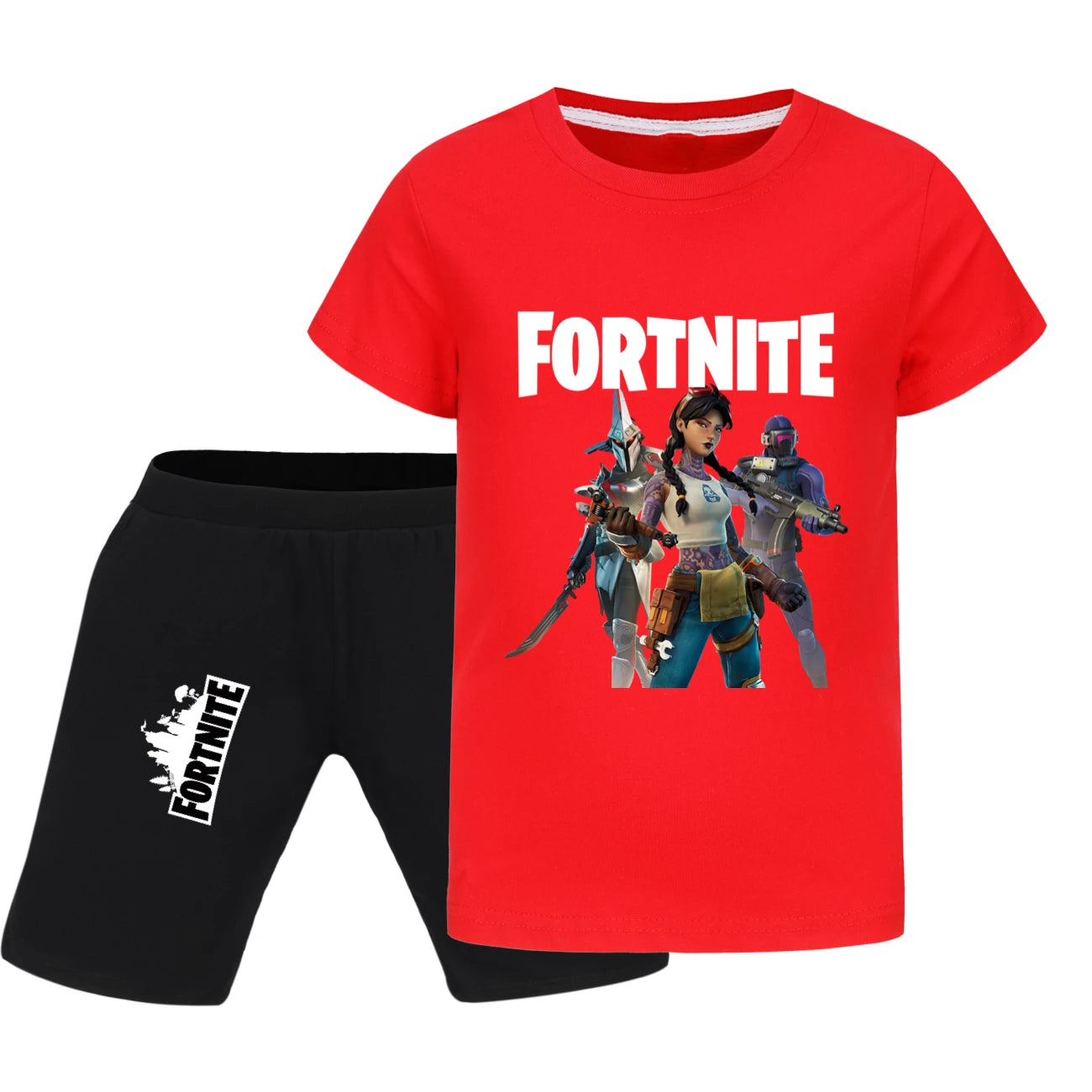 Fortnite Summer Kids Cartoon T-shirts Shorts Two-piece Set Baby Boys Tracksuit Girls Outfits505