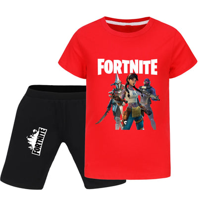 Fortnite Summer Kids Cartoon T-shirts Shorts Two-piece Set Baby Boys Tracksuit Girls Outfits505
