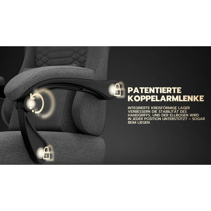 Gaming Chair Fabric Office Chair, Massage Gaming Chair with Headrest, Ergonomic Racing Gaming Seat with Footrest, for Relaxing