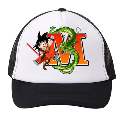 Czapki baseballowe z siateczki Dragon Ball z motywem kreskówkowym Son Goku z literami – czapki sportowe dla dorosłych i dzieci, anime, letnie, na świeżym powietrzu, z daszkiem chroniącym przed słońcem, prezent, nowe