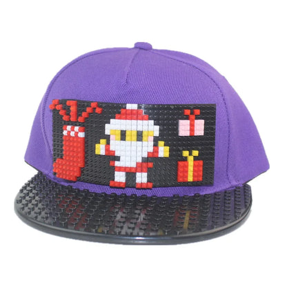 Karikatūrinės „Patchwork“ beisbolo kepurės, „DIY“ blokai, „Snapback“ kepurės, hiphopo kepurės vyrams ir moterims, nuimami „Pixels“ elementai, „Dad Hats“ kepurės, kepurės vaikams ir suaugusiems