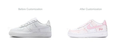 Baskets personnalisées Nike Air Force 1 Low Heartbeat Reflection : baskets déconstructives à dégradé avec détails en relief en forme de ruban, pour femme