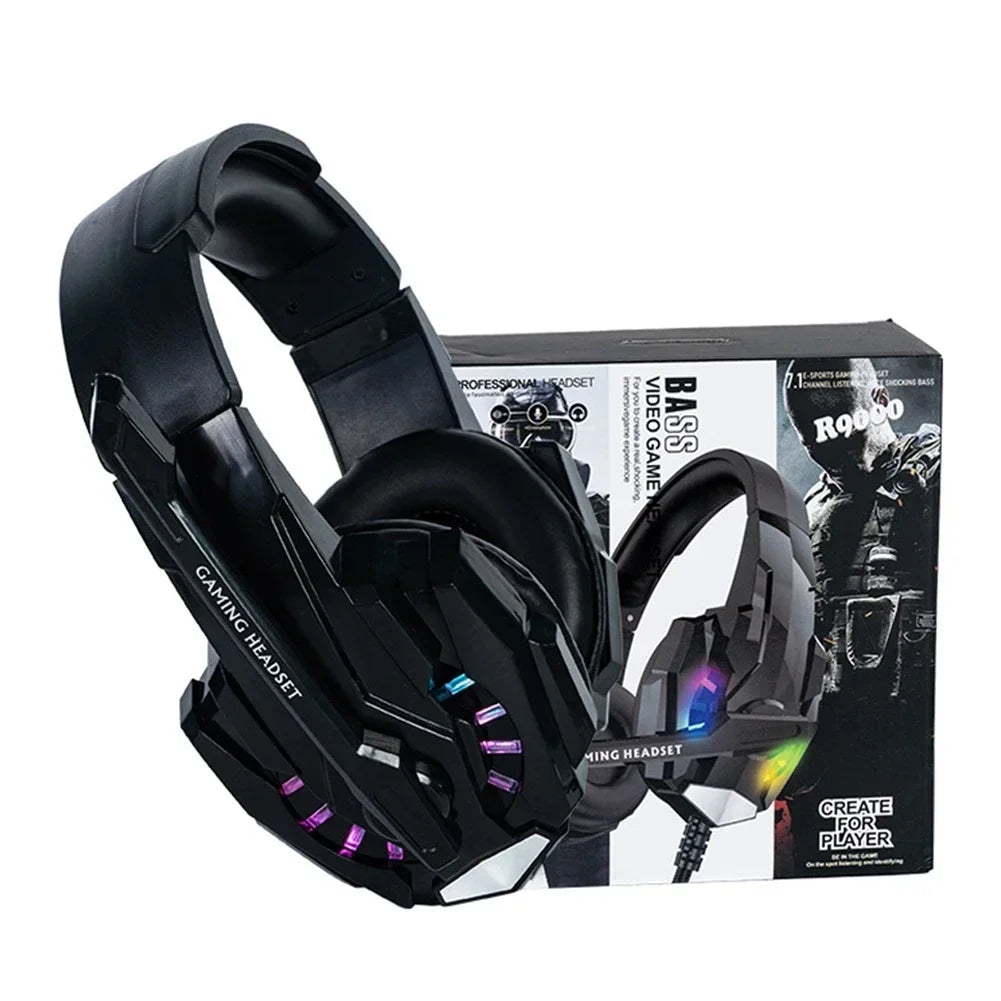 Creative Wired Gaming Headset with Microphone – LED Light Bass Stereo Gaming Headphones for PC, PS4, PS5, Xbox – High Quality Gaming Headset